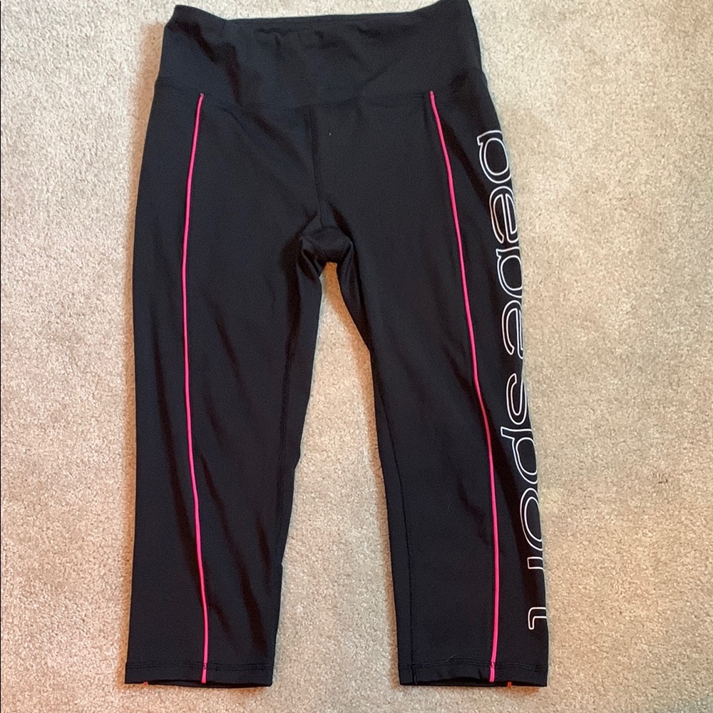 bebe Black and Pink Athletic Leggings